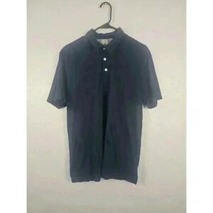 Volcom Blue Short Sleeve Polo Shirt Collar 3 Button Placket Mens Size Large